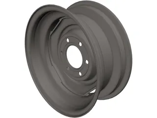 Steel Wheel 15 Inch 6 Lug 3D Model