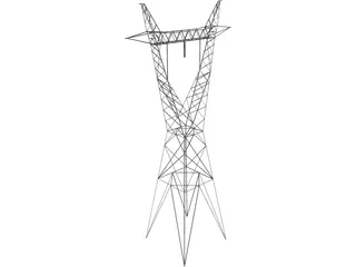 Transmission Tower 735kV 3D Model