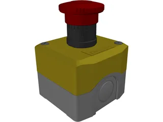 Emergency Stop Button 3D Model