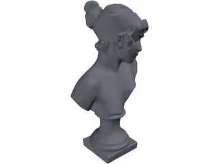 Woman Bust Torso Statue 3D Model