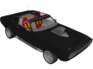 Ford Capri Muscle Car 3D Model