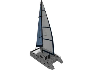 Catamaran Boat 3D Model