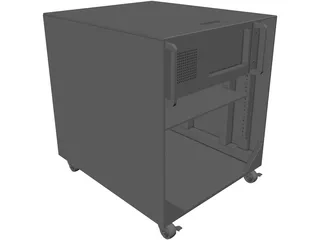 Audio/Server Rack with 4U Instrument 19-inch 3D Model