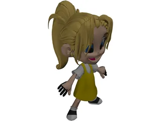 Cartoon Kid Girl 3D Model