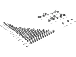 Prolyte H30V Aluminium Truss Structure Collection 3D Model