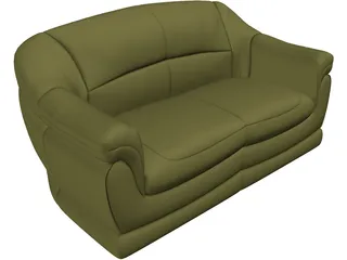 Sofa for 2 Seats 3D Model