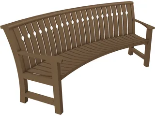 Curved Bench 3D Model