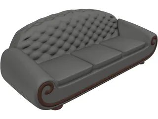 Leather Sofa 3D Model