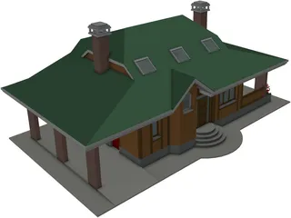 Wood House 3D Model