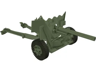 6 Pounder Anti-Tank Gun 3D Model