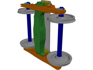 Wagon Chassis Bogie 3D Model