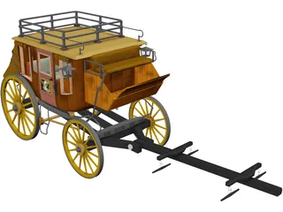 Stage Coach 3D Model