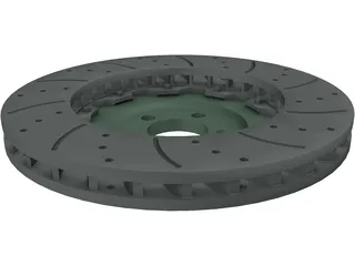 AMG Brake Rotor and Hub 3D Model