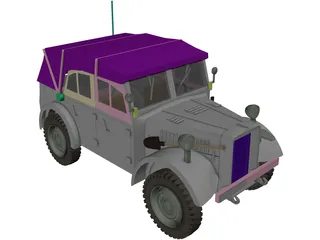 Stoewer Kfz.2 German Army Car 3D Model