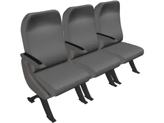 Airbus A320 Economy Seats 3D Model