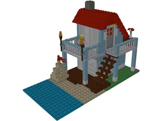 Strandhaus Lego 3D Model