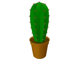 Cactus in Container 3D Model