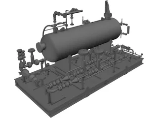 Test Separotor Skid 3D Model