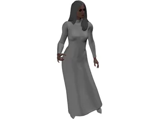 Female Holding Glass 3D Model