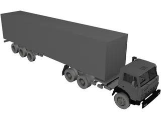 Kamaz with Trailer 3D Model