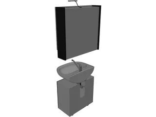 Sink with Mirror 3D Model