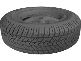 Mazda Miata MX-5 Wheel and Tire 3D Model