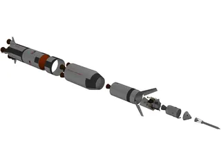 Apollo Saturn V Rocket 3D Model