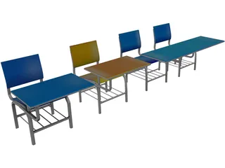 School Chairs 3D Model