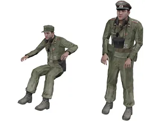 German Tank Crew of WW2 3D Model