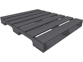 Wooden Pallet 40W x 48D 3D Model