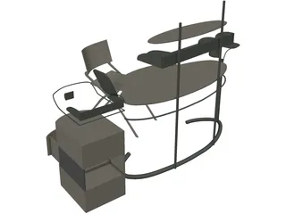Computer Desk Set 3D Model