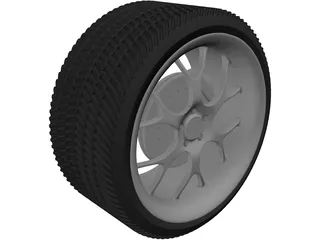 Wheel and Tyre 3D Model