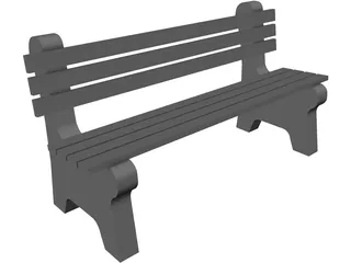 Bench Park and Slats 3D Model