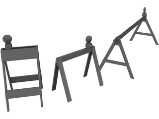 Construction Sawhorses 3D Model