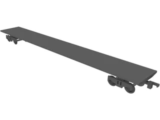 Flat Train Section 3D Model