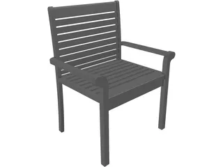 Chair Garden Teak 3D Model