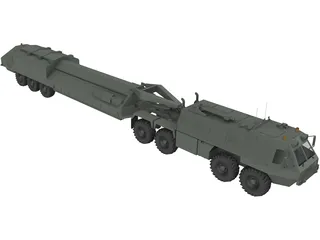 Military Transport Patriot Trailer 3D Model