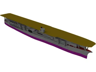 IJN Kaga Aircraft Carrier 3D Model