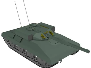 Tank Missile Armed 3D Model