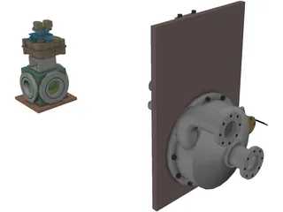 Cryo Pump Heater and Valve 3D Model