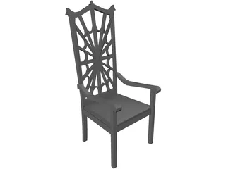 Chair Arm Highback Victorian 3D Model