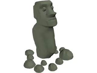 Easter Island Statue 3D Model