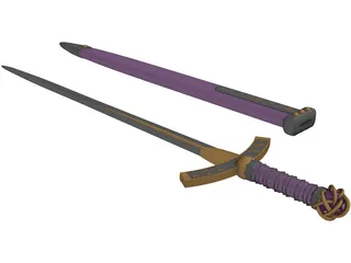 Sword Ornate Kings 3D Model