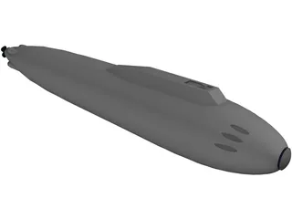 Supercavitating Submarine Concept 3D Model