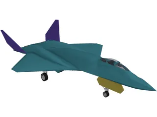 YF-23 Military Fighter Jet 3D Model