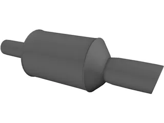 GReddy Style Muffler 3D Model