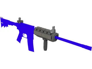 M4 Rail System 3D Model