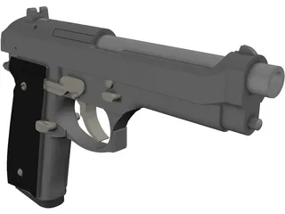 Beretta Articulated 3D Model