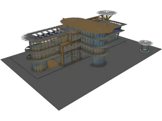 Modern Glass Building 3D Model