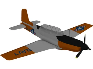 Beechcraft T-34C Turbo-Mentor 3D Model